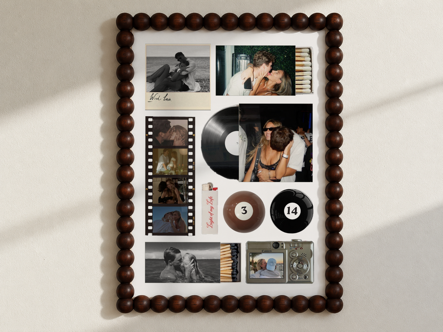 Golden Hour editable Couple photo collage poster template