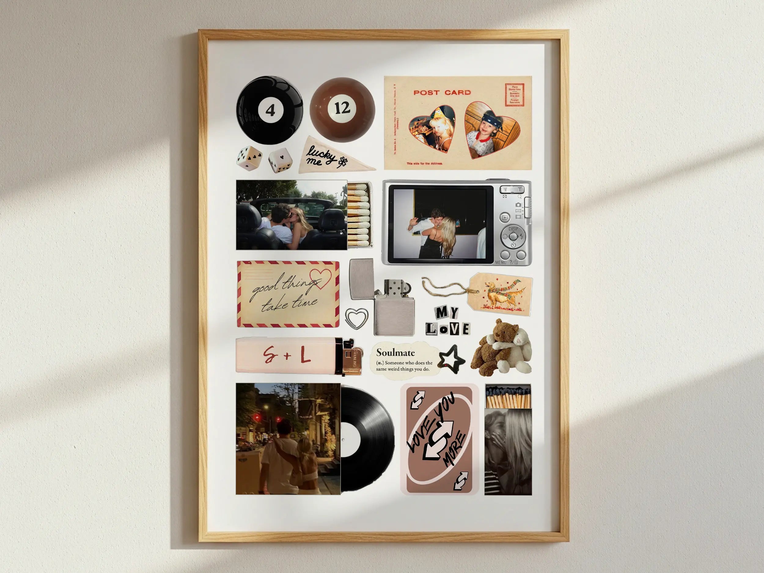 Love Story editable Couple photo collage poster template