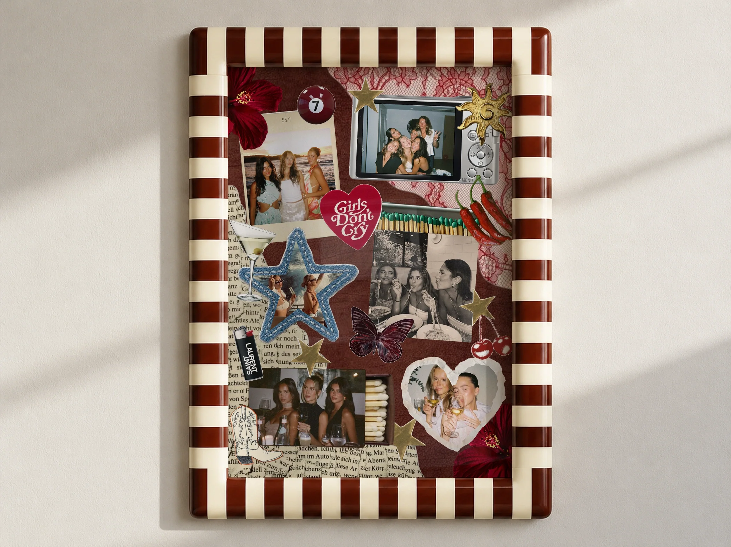 Girls Don't Cry editable Best Friend photo collage poster template