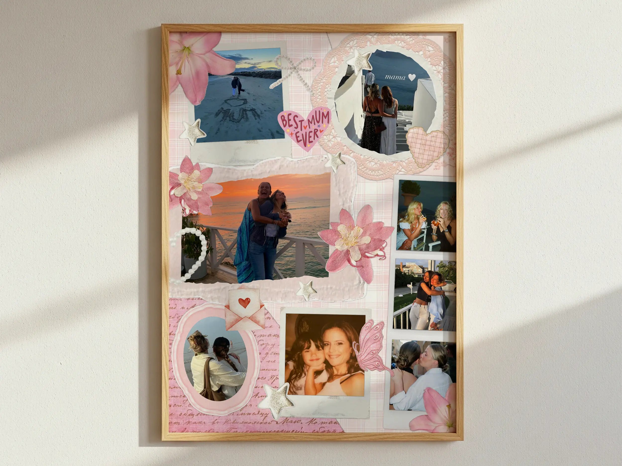 Mama's Love editable Mom photo collage poster template