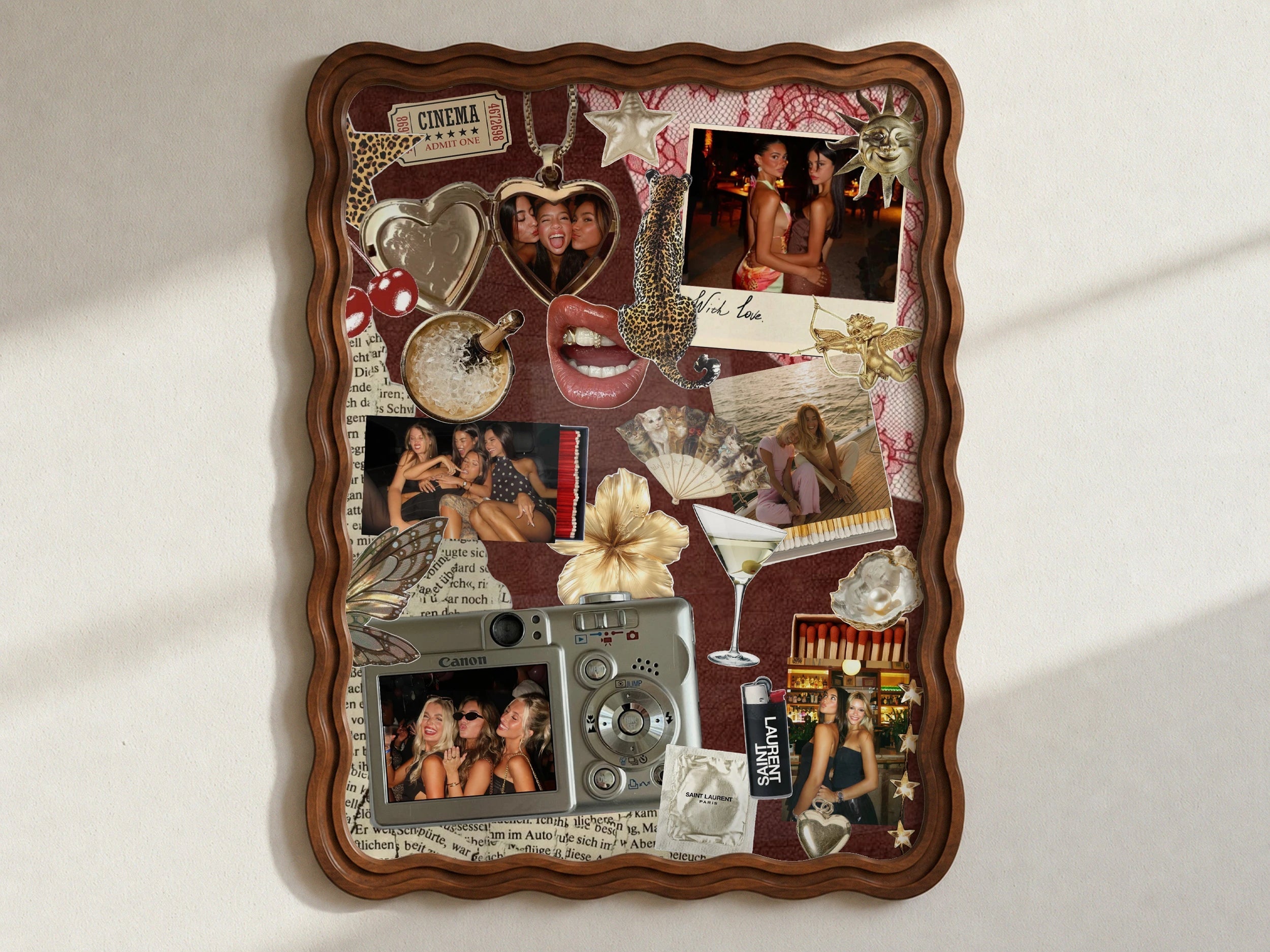 Glam Nights editable Best Friend photo collage poster template